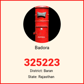 Badora pin code, district Baran in Rajasthan