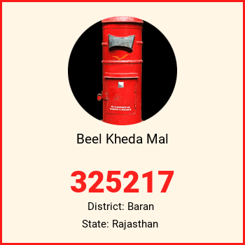 Beel Kheda Mal pin code, district Baran in Rajasthan