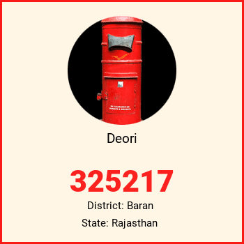 Deori pin code, district Baran in Rajasthan