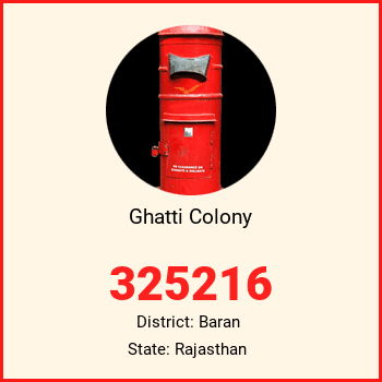 Ghatti Colony pin code, district Baran in Rajasthan