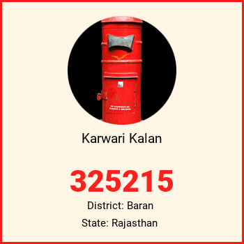 Karwari Kalan pin code, district Baran in Rajasthan