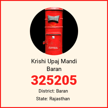 Krishi Upaj Mandi Baran pin code, district Baran in Rajasthan