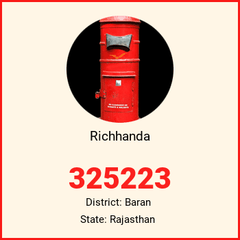 Richhanda pin code, district Baran in Rajasthan
