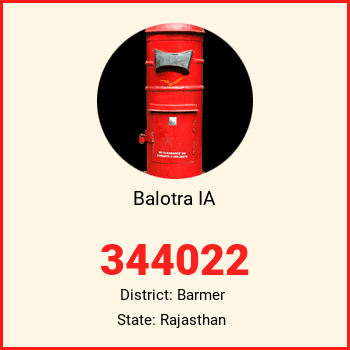 Balotra IA pin code, district Barmer in Rajasthan