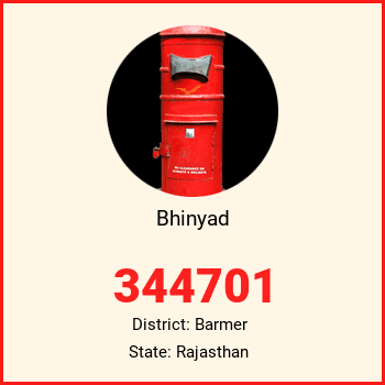 Bhinyad pin code, district Barmer in Rajasthan