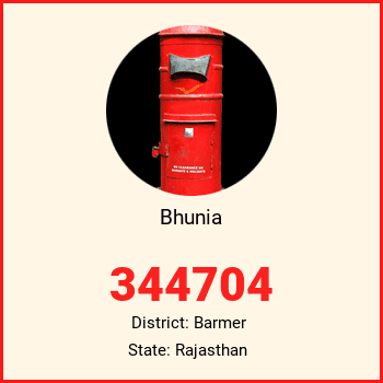 Bhunia pin code, district Barmer in Rajasthan
