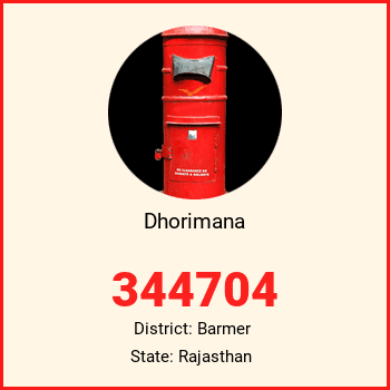 Dhorimana pin code, district Barmer in Rajasthan