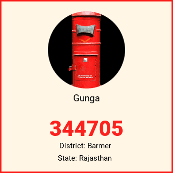Gunga pin code, district Barmer in Rajasthan