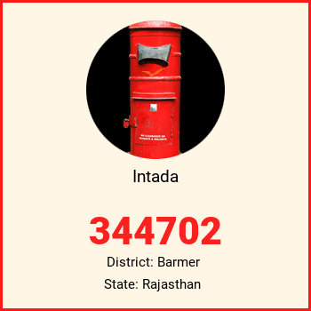 Intada pin code, district Barmer in Rajasthan