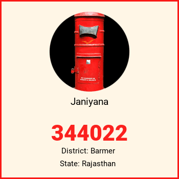 Janiyana pin code, district Barmer in Rajasthan