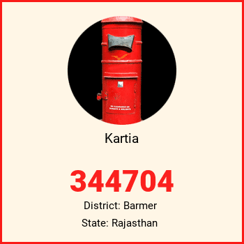 Kartia pin code, district Barmer in Rajasthan