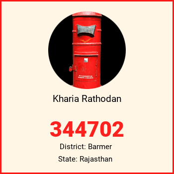 Kharia Rathodan pin code, district Barmer in Rajasthan