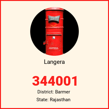 Langera pin code, district Barmer in Rajasthan