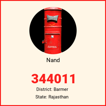 Nand pin code, district Barmer in Rajasthan