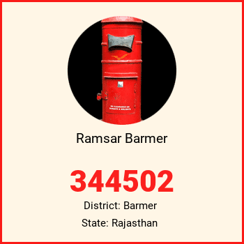Ramsar Barmer pin code, district Barmer in Rajasthan