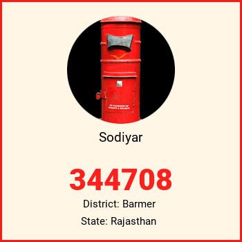Sodiyar pin code, district Barmer in Rajasthan