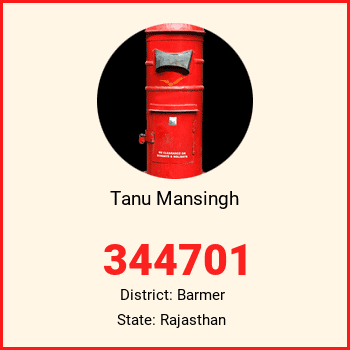 Tanu Mansingh pin code, district Barmer in Rajasthan