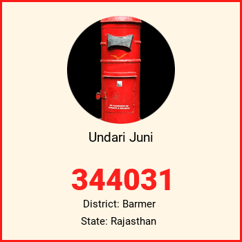 Undari Juni pin code, district Barmer in Rajasthan