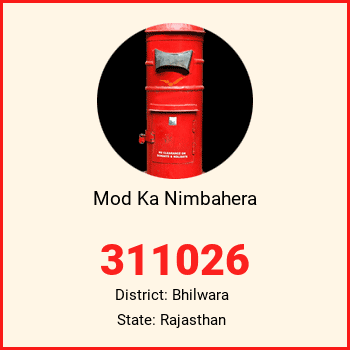 Mod Ka Nimbahera pin code, district Bhilwara in Rajasthan