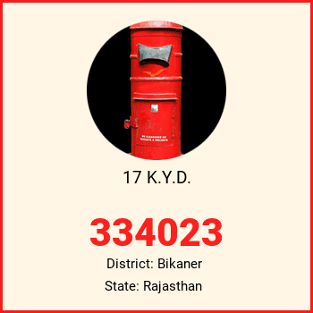 17 K.Y.D. pin code, district Bikaner in Rajasthan
