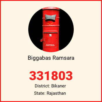 Biggabas Ramsara pin code, district Bikaner in Rajasthan