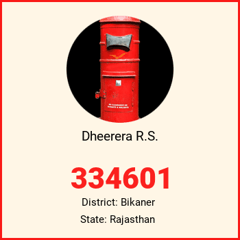Dheerera R.S. pin code, district Bikaner in Rajasthan