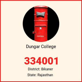 Dungar College pin code, district Bikaner in Rajasthan