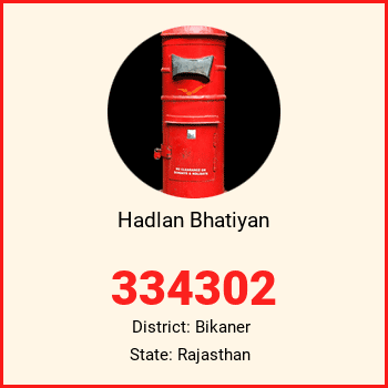 Hadlan Bhatiyan pin code, district Bikaner in Rajasthan