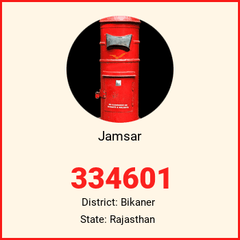 Jamsar pin code, district Bikaner in Rajasthan