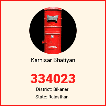 Karnisar Bhatiyan pin code, district Bikaner in Rajasthan