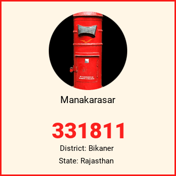 Manakarasar pin code, district Bikaner in Rajasthan