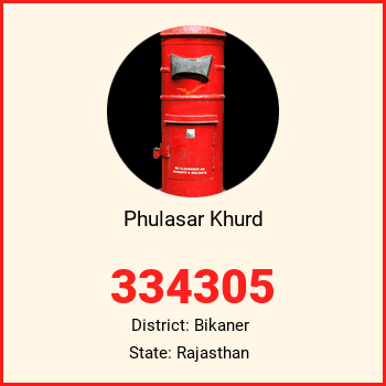Phulasar Khurd pin code, district Bikaner in Rajasthan