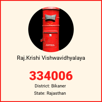 Raj.Krishi Vishwavidhyalaya pin code, district Bikaner in Rajasthan