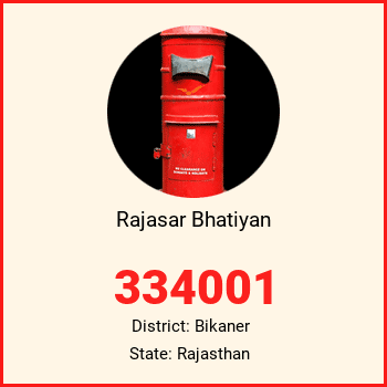 Rajasar Bhatiyan pin code, district Bikaner in Rajasthan