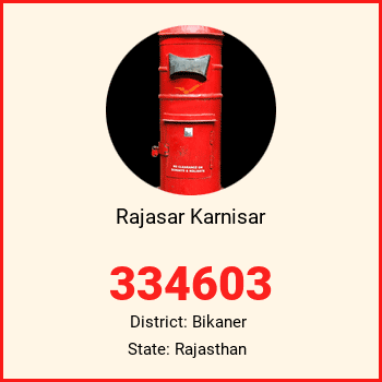 Rajasar Karnisar pin code, district Bikaner in Rajasthan