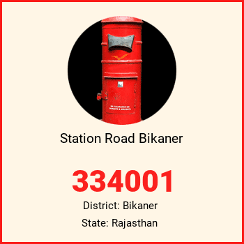 Station Road Bikaner pin code, district Bikaner in Rajasthan