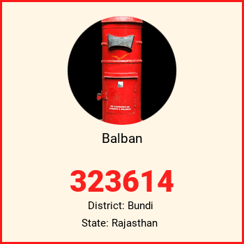 Balban pin code, district Bundi in Rajasthan