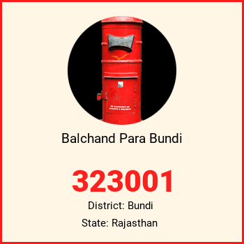 Balchand Para Bundi pin code, district Bundi in Rajasthan