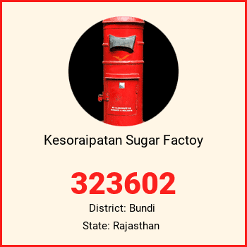 Kesoraipatan Sugar Factoy pin code, district Bundi in Rajasthan