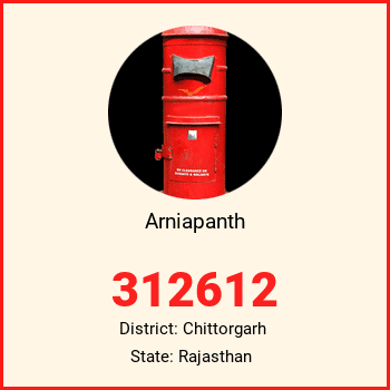 Arniapanth pin code, district Chittorgarh in Rajasthan