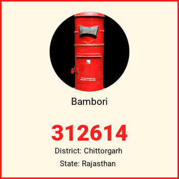 Bambori pin code, district Chittorgarh in Rajasthan