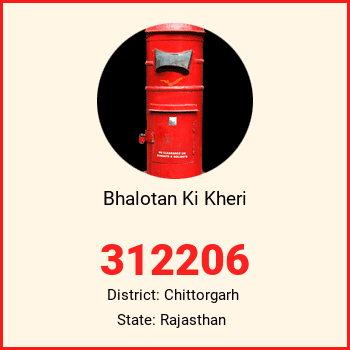 Bhalotan Ki Kheri pin code, district Chittorgarh in Rajasthan
