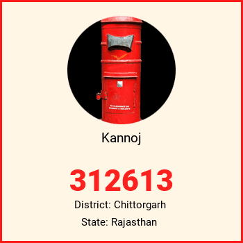 Kannoj pin code, district Chittorgarh in Rajasthan