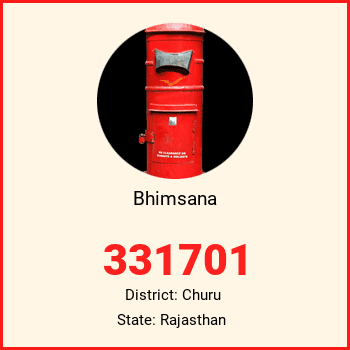 Bhimsana pin code, district Churu in Rajasthan