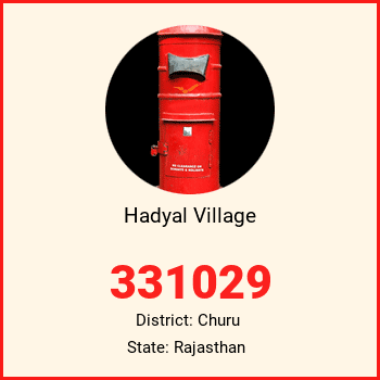 Hadyal Village pin code, district Churu in Rajasthan
