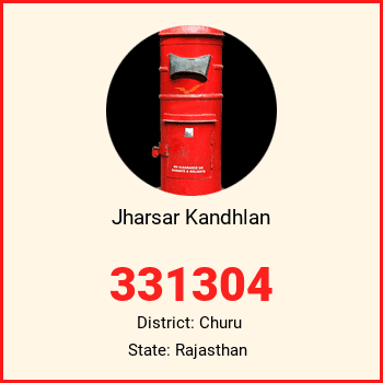 Jharsar Kandhlan pin code, district Churu in Rajasthan