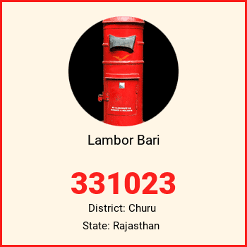 Lambor Bari pin code, district Churu in Rajasthan