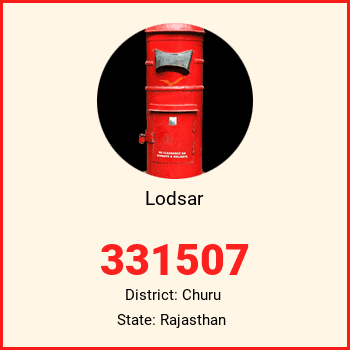Lodsar pin code, district Churu in Rajasthan