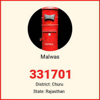 Malwas pin code, district Churu in Rajasthan