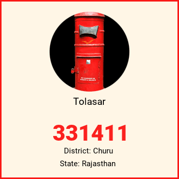 Tolasar pin code, district Churu in Rajasthan